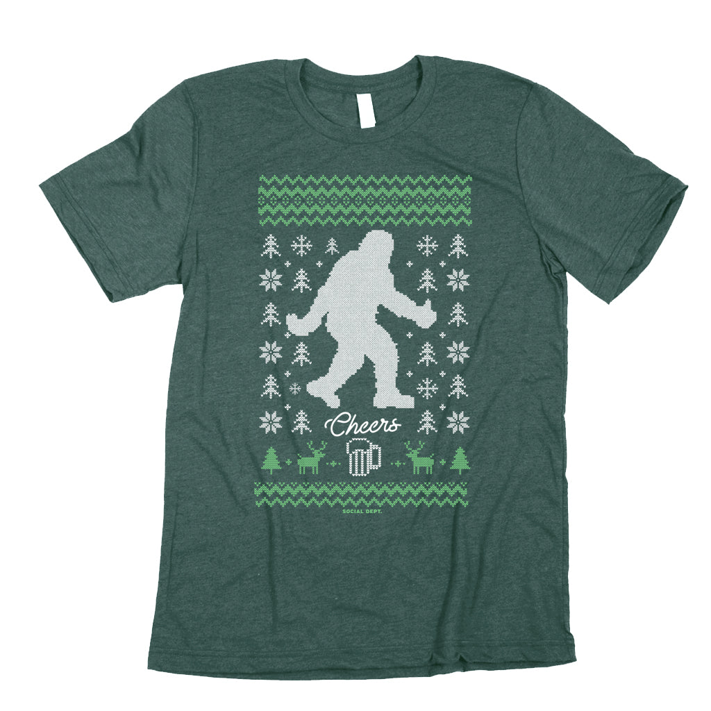 Bigfoot Ugly Sweater Holiday Tee | Fans of Bigfoot | The Social Dept.