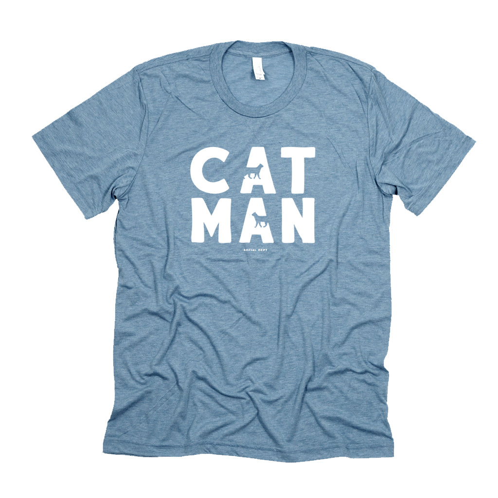 Cat Man Graphic Tee | handprinted Cat Lovers Tee | The Social Dept.