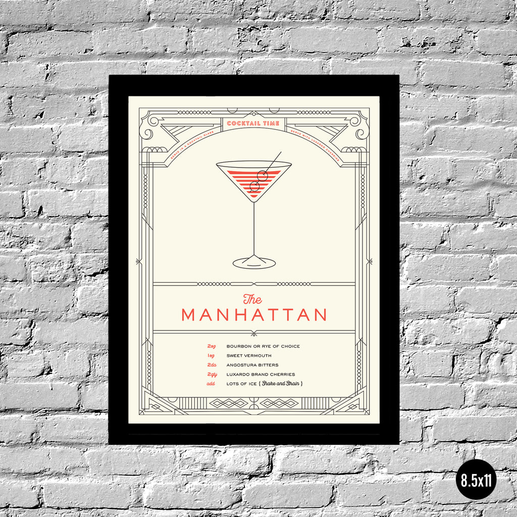Manhattan Cocktail Time Poster | By The Social Dept.